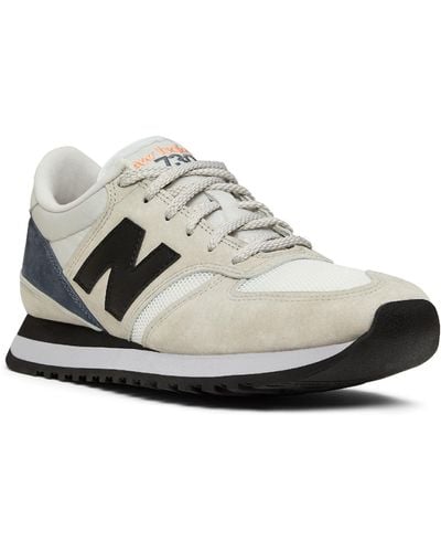 New Balance Made In Uk 730 In White/black/blue Suede/mesh