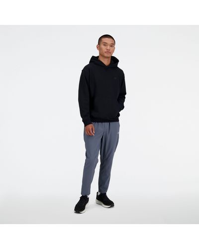 New Balance Athletics French Terry Hoodie In Black Cotton Fleece