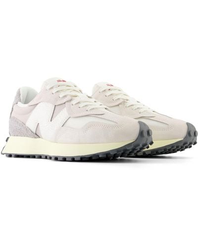 New Balance 327 In White/grey Suede/mesh