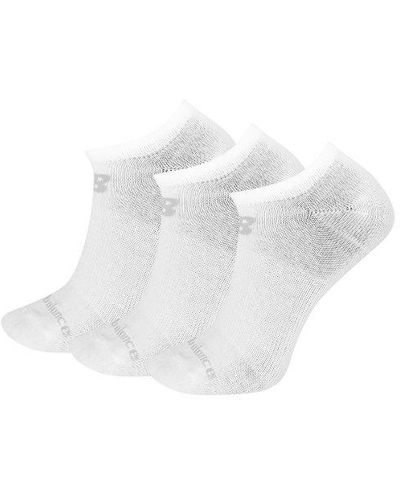 New Balance Unisexe Performance Cotton Flat Knit No Show Socks 3 Pack En, Taille - Blanc