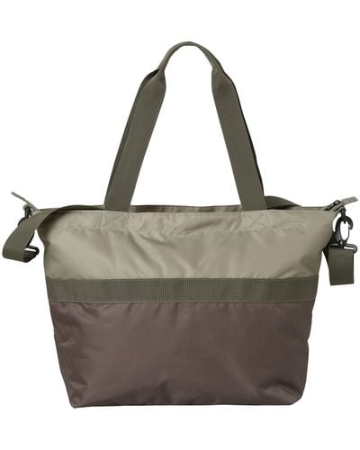 New Balance Opp Tote Bag In Green Nylon - Grey