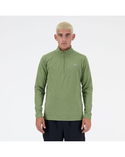 New Balance Space Dye 1/4 Zip Shirt - Green