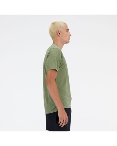 New Balance Athletics T-shirt In Green Poly Knit
