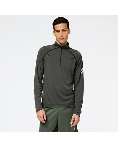New Balance Homme Tenacity Football Training 1/4 Zip En, Poly Knit, Taille - Gris