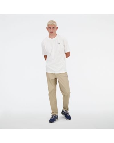 New Balance Twill Straight Pant 32" In Cotton Twill - White