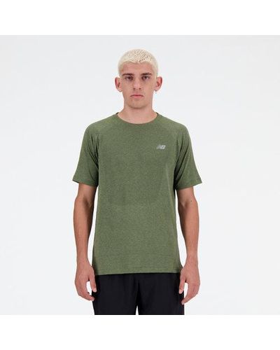 New Balance Homme Knit T-Shirt En, Poly Knit, Taille - Vert