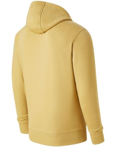 New Balance Nb Small Logo Hoodie In Yellow Cotton