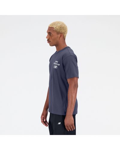 New Balance Essentials Reimagined Cotton Jersey Short Sleeve T-shirt - Blauw