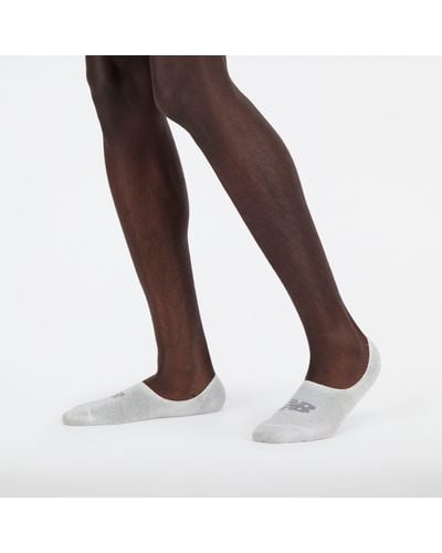 New Balance Performance cotton unseen liner socks 3 pack in bianca - Marrone