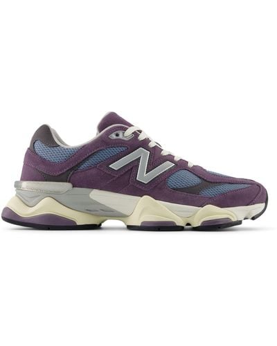 New Balance 9060 In Gray Suede/mesh - Blue