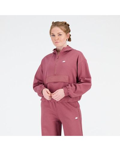 New Balance Femme Athletics Remastered Textured Doubleknit Layer En, Cotton, Taille - Rose