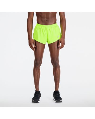 New Balance Accelerate 3 Inch Split Short In Green Polywoven