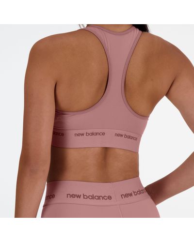 New Balance Nb sleek medium support sports bra - Rojo
