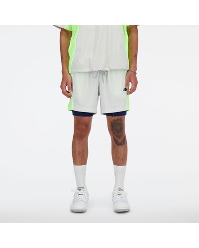 New Balance Hoops On Court 2 In 1 Short - Gray