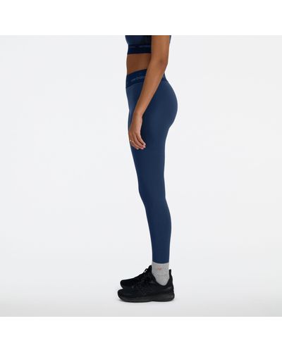 New Balance Nb sleek high rise sport legging 25" in blu
