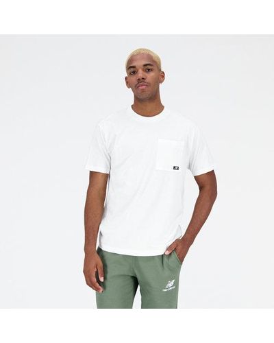 New Balance Homme Essentials Reimagined Cotton Jersey Short Sleeve T-Shirt En, Taille - Blanc