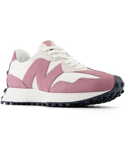 New Balance 327 In Pink/white Suede/mesh