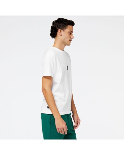 New Balance Nb Hoops Fundamentals T-shirt In Cotton - White