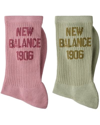 New Balance 1906 midcalf socks 2 pack in rot/grün