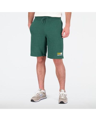 New Balance Homme Short Sport Core French Terry En, Cotton, Taille - Vert
