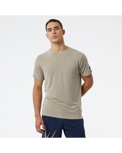 New Balance Homme T-Shirt R.W. Tech With Dri-Release En, Poly Knit, Taille - Gris
