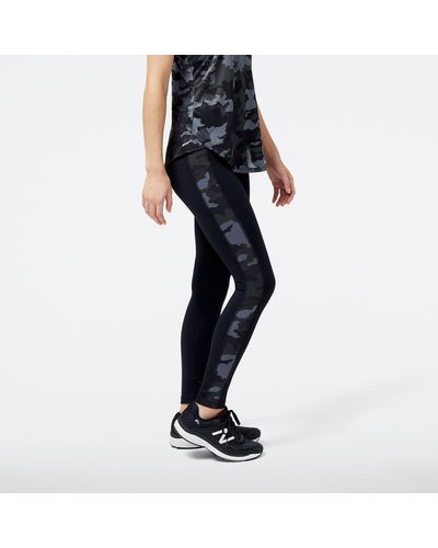 New Balance Reflective Print Accelerate Tight In Poly Knit - Blue