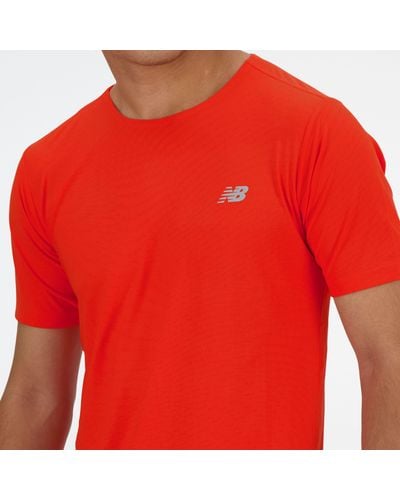 New Balance Athletics Jacquard T-shirt In Red Poly Knit