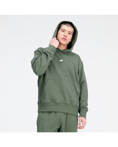 New Balance Homme Sweats À Capuche Athletics Remastered Graphic French Terry En, Cotton Fleece, Taille - Vert