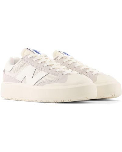 New Balance Ct302 In White/blue Suede/mesh