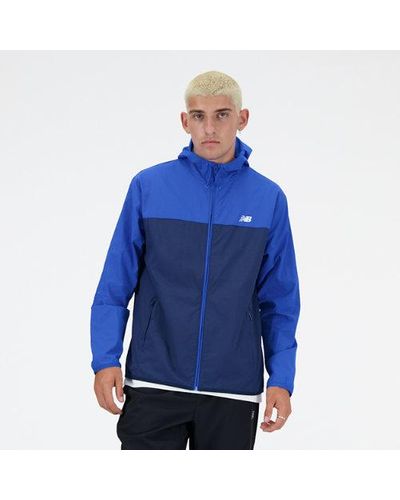 New Balance Homme Athletics Woven Jacket En, Polywoven, Taille - Bleu
