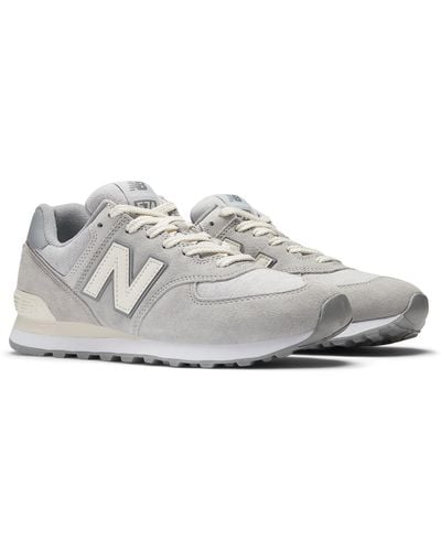 New Balance 574 In Suede/mesh - White
