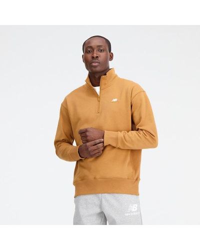 New Balance Homme Athletics Remastered French Terry 1/4 Zip En, Cotton Fleece, Taille - Multicolore