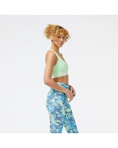 New Balance Nb Pace Bra 3.0 In Poly Knit - Blue