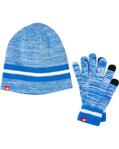 New Balance Beanie and Gloves Gift Set - Blu