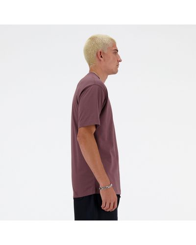 New Balance Iconic Collegiate Graphic T-shirt In Brown Cotton - Purple