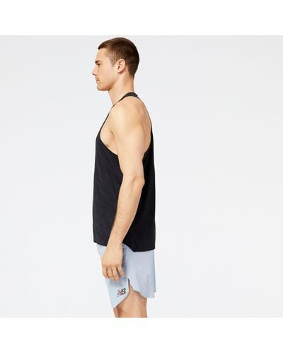 New Balance Q Speed Jacquard Singlet In Poly Knit - Blue