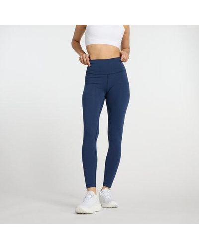 New Balance Femme Cotton High Rise Legging 27&Quot; En, Jersey, Taille - Bleu