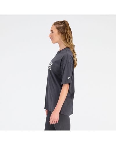 New Balance Camiseta athletics remastered cotton jersey oversized - Gris