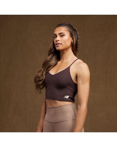 New Balance Nb Harmony Light Support Sports Bra In Black Poly Knit - Multicolour