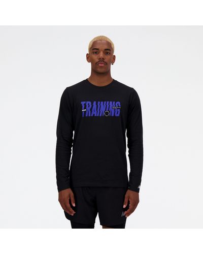 New Balance United Airlines Nyc Half Training Graphic Long Sleeve - Blue
