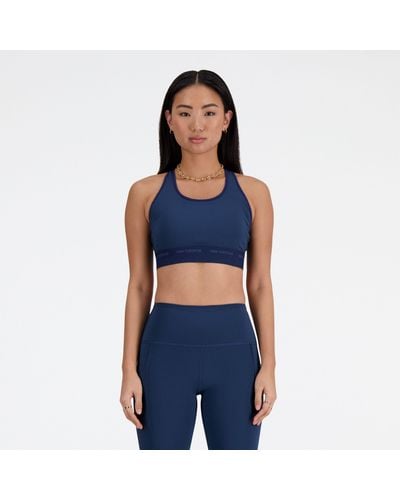 New Balance Nb sleek medium support sports bra - Azul