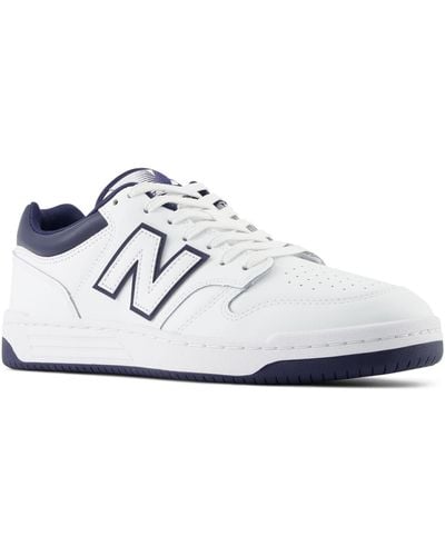 New Balance 480 In White/navy Blue Leather
