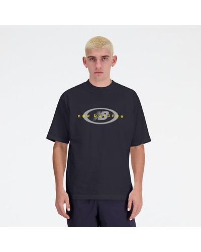 New Balance Homme Archive Oversized T-Shirt En, Cotton, Taille - Bleu