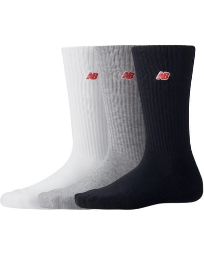 New Balance Nb Patch Logo Crew 3 Pairs Socks 3 Pairs - White
