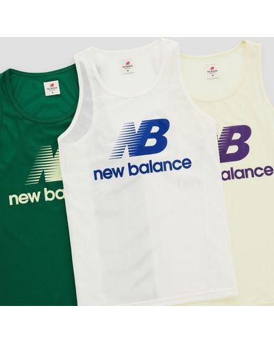 New Balance Made In Usa Logo Tank In Green Poly Knit - Blue