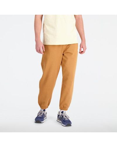 New Balance Homme Pantalons Athletics Remastered French Terry En, Cotton Fleece, Taille - Marron