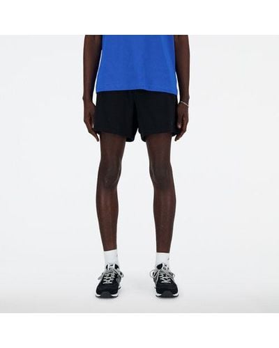 New Balance Homme Athletics French Terry Short 5&Quot; En, Cotton, Taille - Bleu