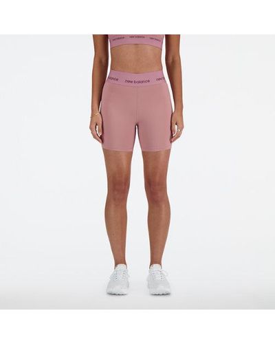 New Balance Femme Nb Sleek High Rise Sport Short 5&Quot; En, Poly Knit, Taille - Multicolore
