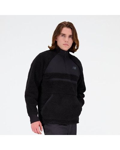 New Balance Homme Q Speed Sherpa Anorak En, Poly Knit, Taille - Noir