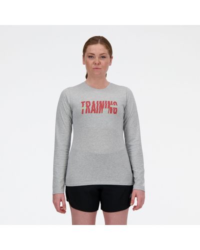 New Balance United Airlines Nyc Half Training Graphic Long Sleeve - Gray